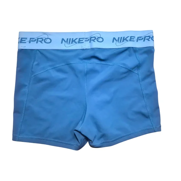 Nike Pro 3” Training Shorts Blue Size LargeGraphic Logo